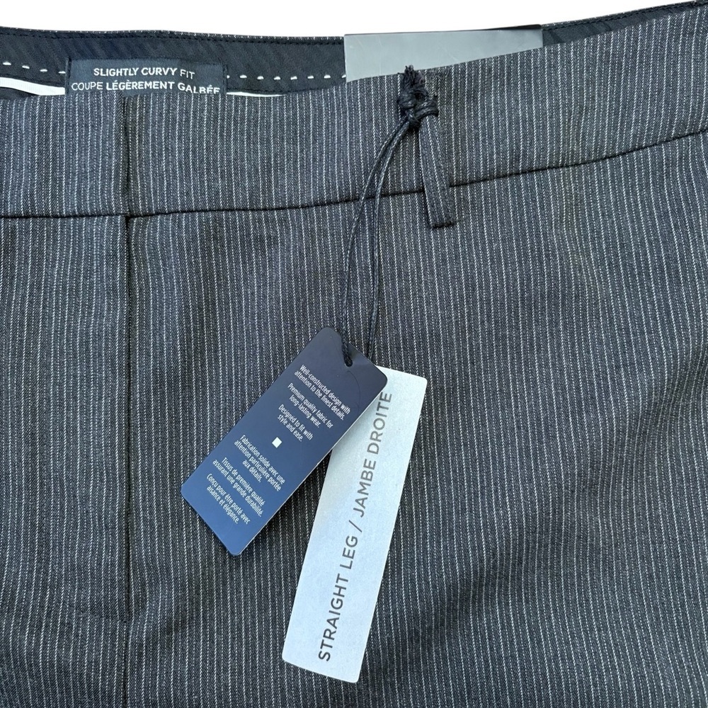 Penningtons, Pinstripe Dress Pants – Slightly Curvy Fit, Plus Size 28W, Gray - Picture 4 of 10